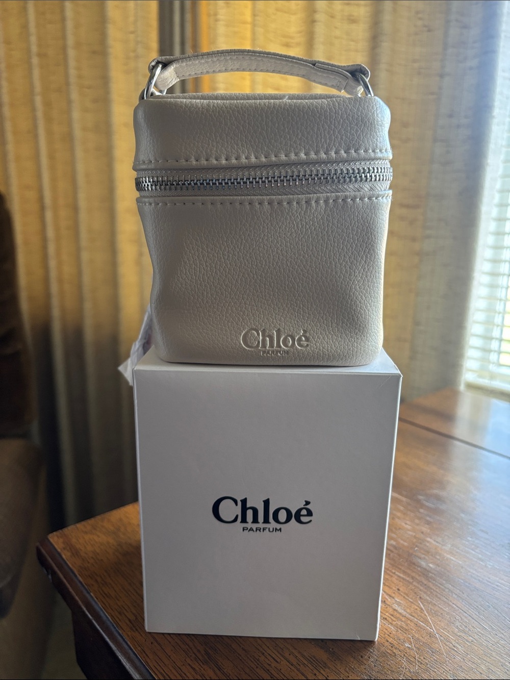 Chloé Cream Leather Cosmetic Pouch